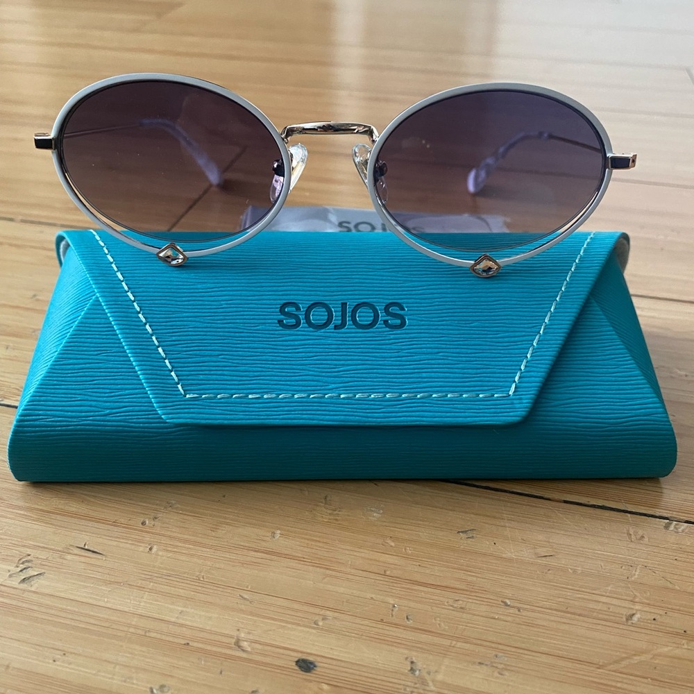 New Collection Silver and Blue Sunglasses